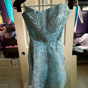 Elegant Blue Lace Dress
